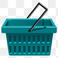 Shopping basket png sticker object illustration, transparent background. Free public domain CC0 image.