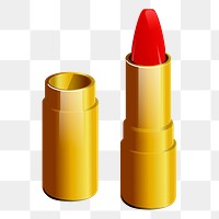 Red lipstick png sticker cosmetic illustration, transparent background. Free public domain CC0 image.