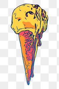 Ice cream png sticker food illustration, transparent background. Free public domain CC0 image.