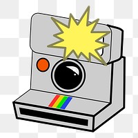 Instant camera png sticker analog illustration, transparent background. Free public domain CC0 image.