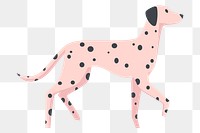 Walking Dalmatian png sticker animal illustration, transparent background. Free public domain CC0 image.