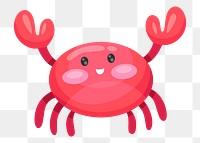 Red crab png sticker animal illustration, transparent background. Free public domain CC0 image.