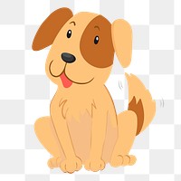 Sitting dog png sticker animal illustration, transparent background. Free public domain CC0 image.