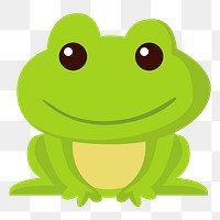 Cute frog png sticker animal illustration, transparent background. Free public domain CC0 image.