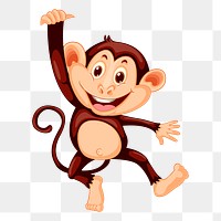 Monkey cartoon png sticker animal illustration, transparent background. Free public domain CC0 image.