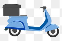 Blue scooter png sticker food delivery illustration, transparent background. Free public domain CC0 image.