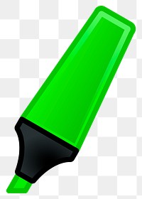 Green highlighter pen png sticker stationery illustration, transparent background. Free public domain CC0 image.