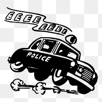 Police car  png sticker vehicle illustration, transparent background. Free public domain CC0 image.