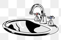 Wash basin png sticker bathroom essential illustration, transparent background. Free public domain CC0 image.