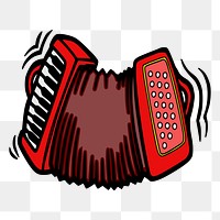 Accordion png sticker illustration, transparent background. Free public domain CC0 image.