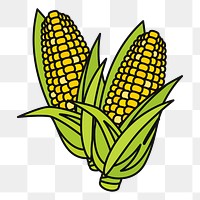 Corns png sticker food illustration, transparent background. Free public domain CC0 image.