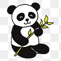 Panda png sticker animal illustration, transparent background. Free public domain CC0 image.