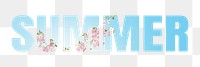 Summer png word sticker typography, cherry blossom tree, transparent background