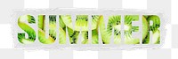 Summer png ripped paper sticker, green kiwi fruit in transparent background