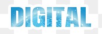 Digital png sticker typography, global technology design in transparent background