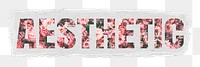 Aesthetic png sticker, feminine pink flowers in transparent background, torn paper collage element