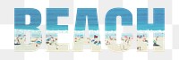 Beach png sticker, summer holiday and travel, transparent background