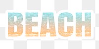 Beach png sticker typography, gradient sea waves, transparent background