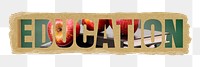 Education png sticker, school classroom, ripped paper in transparent background