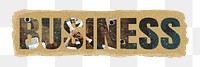 Business png typography, company teamwork, ripped paper in transparent background