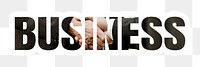 Business png word, people shaking hands, transparent background