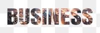 Business png sticker typography, city light, transparent background