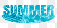 Summer png word sticker, ocean on transparent background