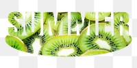 Summer png word sticker, kiwi on transparent background