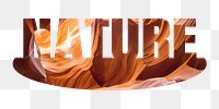 Nature png word sticker, Antelope Canyon on transparent background