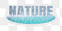 Nature png word sticker, winter design on ripped paper, transparent background