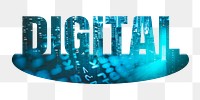 Digital png word sticker, technology on transparent background