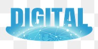 Digital png word sticker, worldwide connection on transparent background