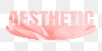 Aesthetic png word sticker, pink design on transparent background