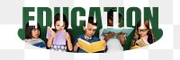 Education png word sticker on transparent background 