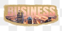 Business png word sticker, ripped paper, transparent background