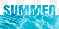 Summer word png border sticker, ocean design, transparent background