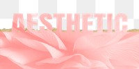 Aesthetic word png border sticker, pink  design on torn paper, transparent background