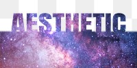 Aesthetic word png border sticker, galaxy, transparent background