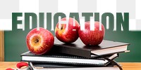 Education word png border sticker, creative design, transparent background