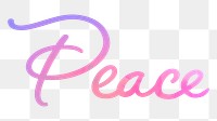 PNG peace word calligraphy, aesthetic pink text in transparent background