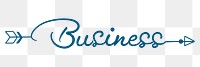 Business png word sticker, dark blue calligraphy text in transparent background