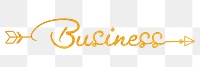 PNG business word, gold glittery calligraphy digital sticker in transparent background