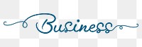 Business png word sticker, dark blue calligraphy text in transparent background