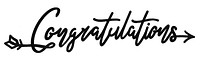 PNG congratulations, minimal black calligraphy, digital sticker with white outline in transparent background