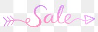 PNG sale word sticker, pink calligraphy text in transparent background