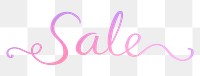 Sale png word sticker, pink calligraphy text in transparent background