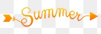 PNG summer orange calligraphy, simple text digital sticker in transparent background