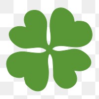 PNG green clover, shamrock sticker, Saint Patrick's day element in transparent background