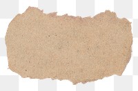 PNG torn paper, beige collage element in transparent background