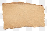 Ripped paper png, brown collage element in transparent background